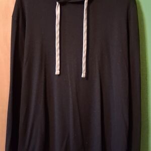 Classic Black Hoodie with Drawstrings